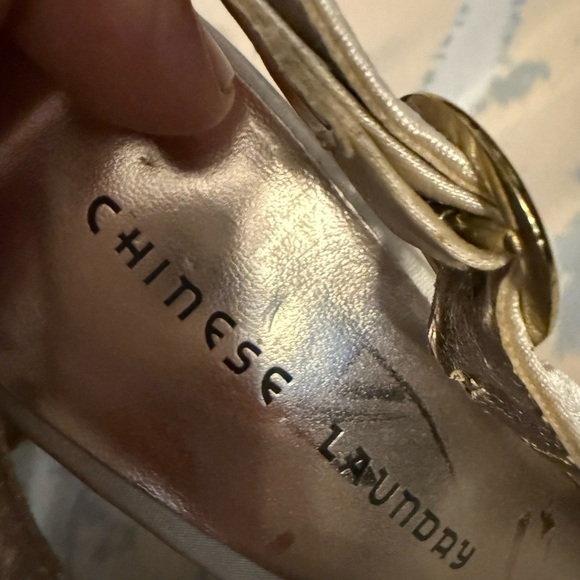 Chinese Laundry Cream Heels with Ankle Strap - Picture 2 of 4